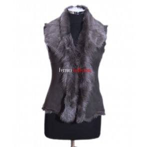 Elizabeth Grey Ladies Real Toscana Sheepskin Leather Gilet Waistcoat