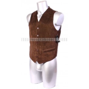 Indiana Brown Mens Gent's Smart Leather Suede Waistcoat