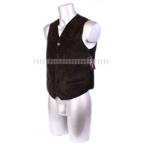 Indiana Black Mens Gent's Smart Leather Suede Waistcoat