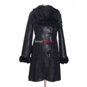 Nikita Black Ladies Real Shearling Sheepskin Winter Leather Trench Coat