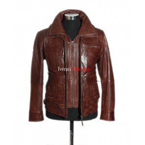 Henry Brown Men's Classic Safari Style Casual Real Sheep Leather Fashion Jacket