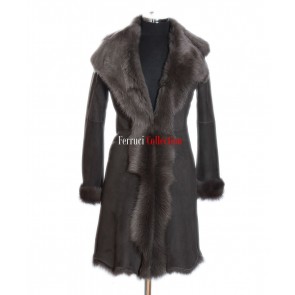 Elizabeth Grey Ladies Real Spanish Toscana Sheepskin Leather Trench Coat