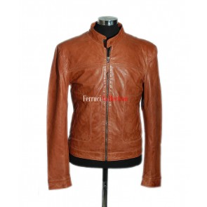 Christopher Tan Men's New Fitted Style Casual Real Sheep Leather Fashion Jacket