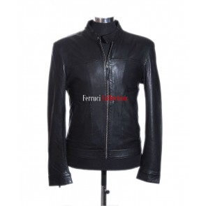 Christopher Black Men's Fitted Style Casual Real Sheep Leather Fashion Jacket