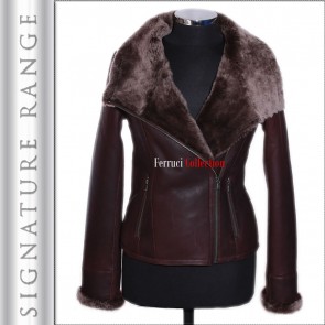 'Signature' Maria Brown Ladies New Real Marino Shearling Sheepskin Jacket